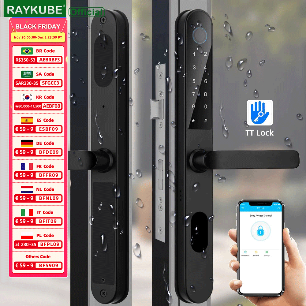 Smart Garden Door Lock - RAYKUBE DQ09 IP68 Waterproof Bluetooth Door