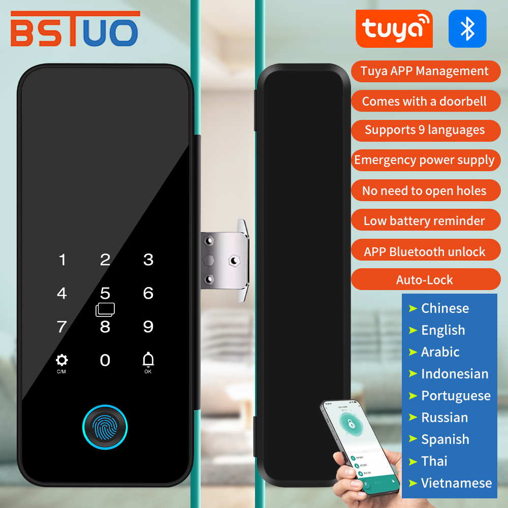 Smart Garden Door Lock - Multifunctional Smart Glass Door Lock Electronic