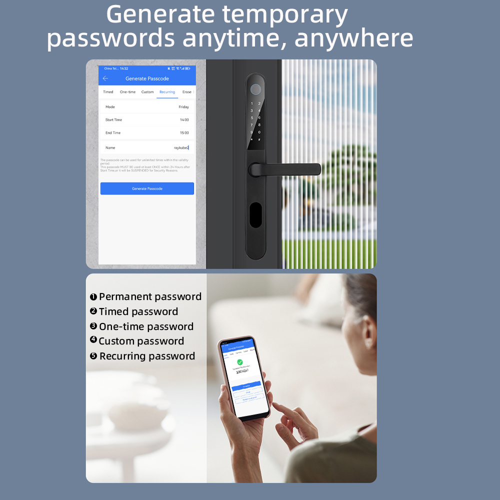 RAYKUBE DQ09 IP68 Waterproof B - đánh giá và giá Smart Garden Door Lock